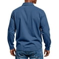 thumbnail image 3 of Fabrcox Fall Spring Grey Polo Shirts for Men Button Down Long Sleeve Fashion Pullover Golf Shirts Basic Solid Color Casual Polo Shirts Blue XXXL, 3 of 4