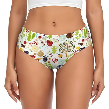 Naloa Fall Animals Womens No Show Cotton Underwear Mid-High Waisted Soft Ladies Panties Strech Breathable Briefs -3X-Large