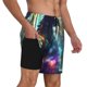 thumbnail image 2 of Balery Cosmic Cat In Window Bañador para hombre, shorts de playa de secado rápido con entrepierna y forro de compresión-3X-Large, 2 of 6