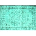 thumbnail image 1 of Ahgly Company Machine Washable Indoor Rectangle Abstract Turquoise Blue Contemporary Area Rugs, 7' x 10', 1 of 4