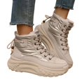 thumbnail image 5 of ibiyuan Snow Boots For Women Black Winter Boots With Thick High Top Versatile Warm Shoes,Khaki, 5 of 8