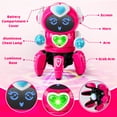 thumbnail image 4 of HopeRock Robot Toys for Kids 3-5-7, Smart Electronic Walking Dancing Robot Toys with Flashing Lights and Music, Toddler Toys Robot Toys for Birthday Gift for 2 Years Girl,Pink., 4 of 7