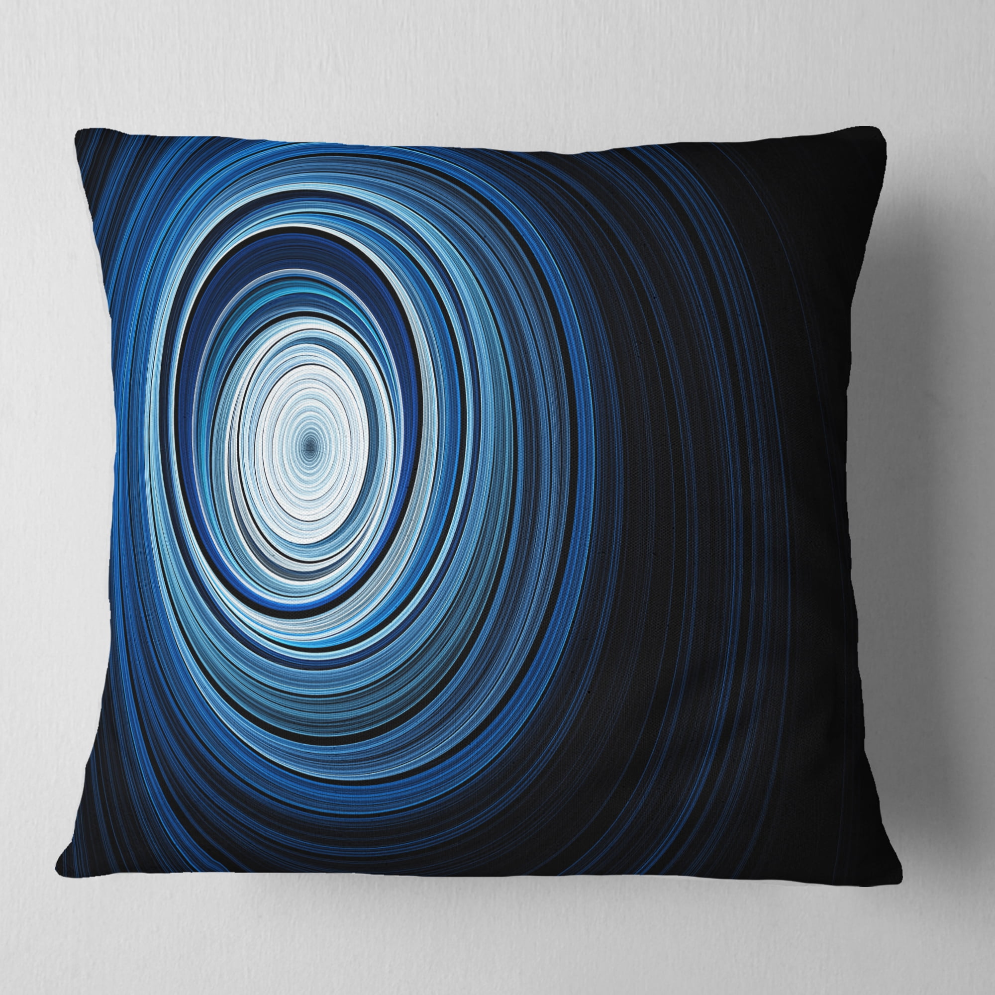 Designart Endless Tunnel Light Blue Ripples - Abstract Throw Pillow - 18x18