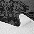 thumbnail image 5 of Erosebridal Boho Damask Twin Quilt Set, Vintage Snake Twin Coverlet Set, Charcoal Grey Black 2-Piece, 1 Bedspread and 1 Pillowcase, 5 of 7