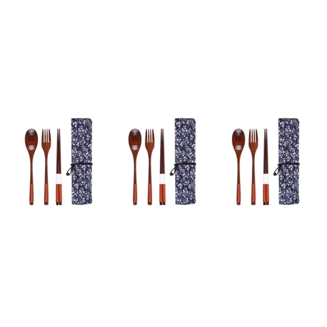 Wosthever Juego de cubiertos de Estilo japonés Reemplazo Lavable Reutilizable Hidratación Pulido Niños Palillo Tenedor Cubiertos Tipo Type1 NO1