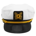 thumbnail image 1 of KAKOWELY Gorra azul marino ajustable blanca para hombre y mujer, ideal para fiestas en yates, disfraces de marinero, aventuras al aire libre, gorra de capitán de yate azul marino y blanca., 1 of 5