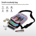 thumbnail image 5 of HELLHERO Horse Cherry Blossom Pattern with Zipper Closed Polyester Underarm Shoulder Bag Men, Women 4.33x1.97x7.09, 5 of 5