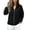 Black, variant on happyYEE Women's Zip up Sweatshirt Jackets Long Sleeve Fleece Loose Coat Fall Fashion Stand Neck Outerwear with Zip Pockets