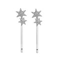 thumbnail image 2 of Miangastore Bobby Pins Silver Metal Rhinestone 2Pcs 2.8X0.7X0.4In, 2 of 8