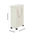 thumbnail image 3 of Slim Rolling Laundry Hamper With Wheels, 65L Narrow Woven Fabric Foldable Foldable Dirty Garments Basket With Lid For Small Spaces, 3 of 6