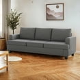 thumbnail image 6 of Furniliving 84.75” 3 Seater Sofa Couch, Modern Upholstered Sofa with Extra Deep Seats, Linen Fabric Sofa for Living Room Apartment Lounge, (Dark Gary), 6 of 9