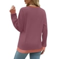 thumbnail image 5 of Busydd Sweatshirt for Women Fleece Long Sleeve Crewneck Sweatshirts Fashion Color Patchwork Sweatshirts Pullover Tops Casual Loose Oversized Sweatshirts Fall Sweatshirt Hoodies, 5 of 8
