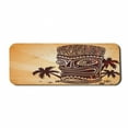 thumbnail image 1 of Tribal Computer Mouse Pad, Totem Traditional Tiki on Polka Dots Backdrop with Palm Trees, Rectangle Non-Slip Rubber Mousepad Large, 31" x 12" Gaming Size, Burgundy and Sand Brown, by Ambesonne, 1 of 2