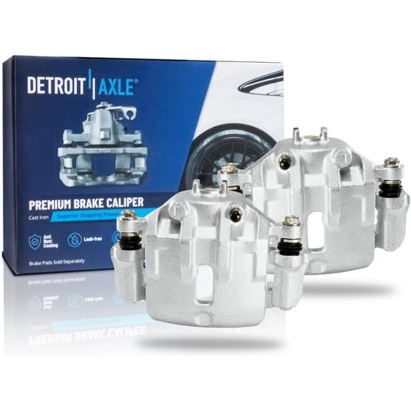 Detroit Axle - 2pc Front Brake Calipers for 2007-2012 Kia Rondo Disc Brake Calipers with Brackets 2008 2009 2010 2011 Replacement Brake Caliper Assembly
