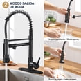 thumbnail image 3 of Grifo para Fregadero con 2 Salidas Mezcladora para Cocina De Acero Inoxidable, Tirar del Anillo Libera las Manos, Grifos Monomando Desplegable Llaves para Incluye 2 Mangueras Fría y Caliente, 3 of 7