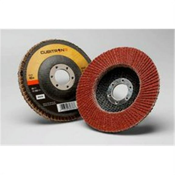 Cubitron II 969F Flap Discs, Ceramic, 4 1/2 in Dia, 7/8 in Arbor, 40  Grit