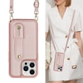 thumbnail image 7 of For IPhone 15 Pro Case  Premium PU Leather Wristband Holder With Multiple-Card Slots, Flip Wallet Phone Case With Detachable Crossbody,Rose gold,For iPhone 15 Pro, 7 of 7