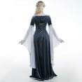 thumbnail image 7 of DAIZBELLA Medieval Renaissance Dress Vintage Retro Dress Grey Velvet Gown with Chiffon Sleeves, 7 of 7