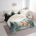 thumbnail image 3 of Homewish Jungle Animal Fox Twin Bedding Sets 7-Piece, Magic Wildlife Bedding Comforter Set, Rustic Nature Scenery Reversible Sheet Sets, Super Cozy Room Decor, 3 of 7