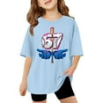 thumbnail image 4 of 67 shirt G'irls Summer Short Sleeve T Shirt Cute Cartoon Number Print Casual Top Tee Shirt For K'ids Youth, 4 of 4