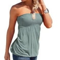 thumbnail image 2 of Women's Casual Sleeveless Bandeau Tank Top Loose Fit Summer Holiday Blouse Comfortable Stylish Fashion Top, 2 of 2