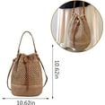 thumbnail image 6 of Straw Bucket Bag for Women, Summer Woven Beach Bag Drawstring Hobo Bucket Purses Handbag for Vacation, 6 of 6