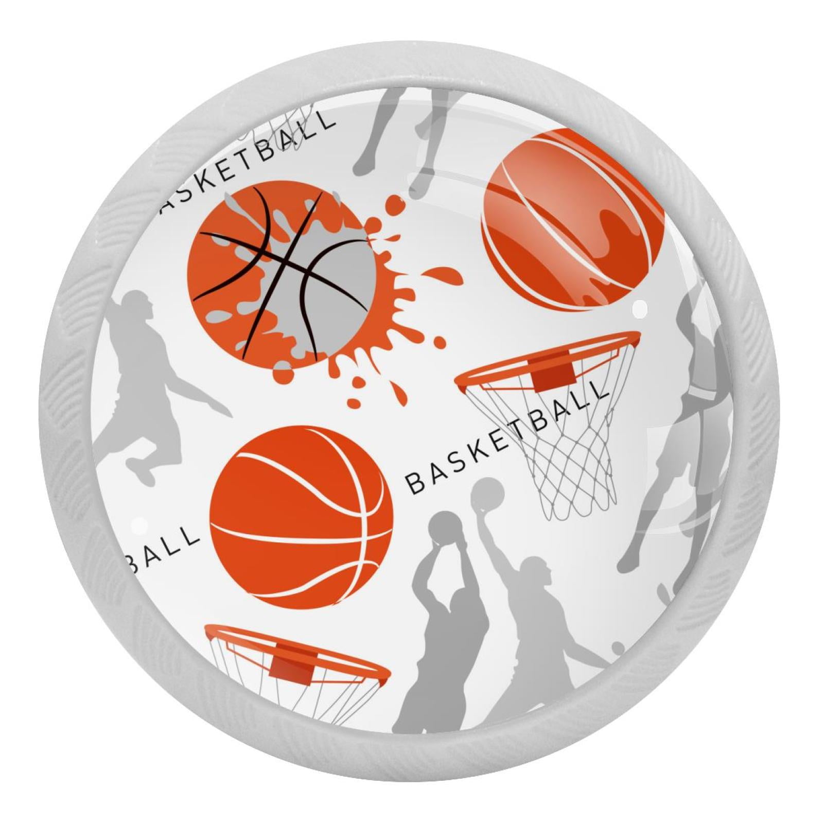 4PCS Round Basketball Fluorescence Knob Glowing in the Dark