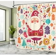 thumbnail image 5 of Ambesonne Christmas Shower Curtain, Vintage Santa, 69"Wx75"L, Multicolor, 5 of 5
