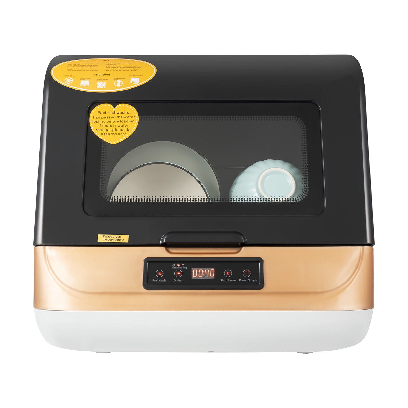 3-in-1 Washing Modes Dishwasher for Cleaning Vegetables and Fruits 17.72*15.75*17.3in Transparent Design