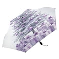 thumbnail image 2 of Christmas Tree with Purple Lights Presents All Weather Umbrella Triple Folding Parasol 6 Ribs UV Protection Portable, 2 of 8