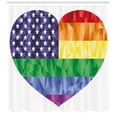 thumbnail image 3 of Ambesonne USA Shower Curtain, Heart Gay Flag Rainbow Art, 69"Wx70"L, Multicolor, 3 of 3