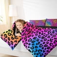 thumbnail image 4 of Feelyou Fashion Leopard Print Twin Comforter Sets, Rainbow Polkadots Bedding Set, 2pcs, 4 of 8