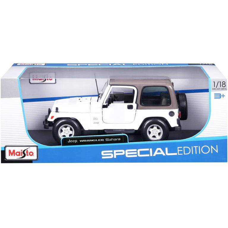 Jeep Wrangler Sahara White 1/18 Diecast Model Car by Maisto