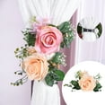 thumbnail image 2 of Cortinas opacas de tela con flores para ventanas, alzapaños para cortinas opacas con rosetas, clips para alzapaños, sujetadores decorativos de cuerda, hebillas para ventanas, cortinas opacas para, 2 of 8