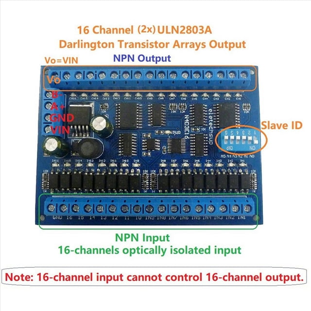 3X DC 12V 24V 16 in 16 Out RS485 Remote Switch PLC IO Expansion Board Modbus RTU Multifunctional Convenience Module