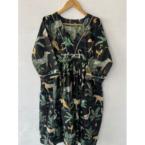 Leopard Printed Dress, Handmade Dresses, Block Print Dress, Handblock Dresses, Cotton Dresses, Block Print Dress, Cotton Long Dress