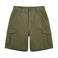 thumbnail image 5 of longantii Bermuda Cargo Shorts for Women Knee Length Elastic Waist Long Jorts for 2026 Summer Casual Hiking Running Shorts with Multi-Pockets Army Green S, 5 of 5