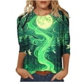 thumbnail image 3 of VKOYWKM Halloween Shirts for Women 3/4 Sleeve Halloween Graphic T Shirts Loose Fit Crew Neck T-Shirts Halloween Costumes, 3 of 6