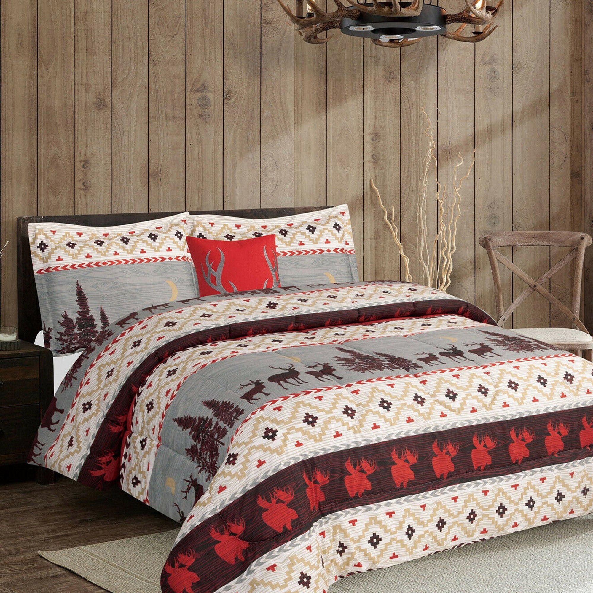 Rustic Mountain Quilt Bed in a Bag Set Twin