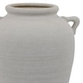 thumbnail image 2 of BenJara Sima Accent Vase, White Ceramic Modern Urn Shape, Ear Handles, 11 Inch, 2 of 6