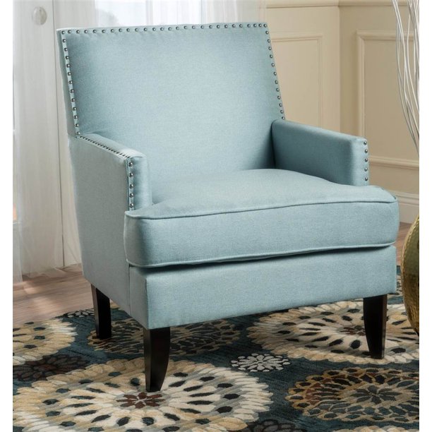 Fabric Club Chair in Light Blue