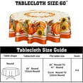 thumbnail image 2 of Fall Tablecloth Round Autumn Leaf Thanksgiving Pumpkin and Sunflower Table Cloths Circular Table Cover Washable Wipeable Polyester Tabletop Holiday for Dining Kitchen Picnic Party Decor 60 Inch, 2 of 7