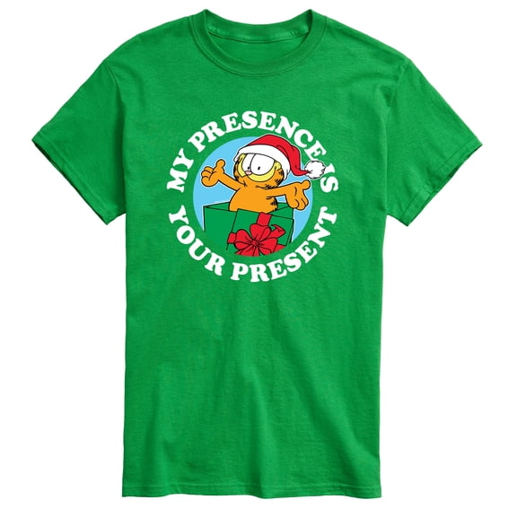 Garfield - My Presence Is Your Present Christmas - Men's Short Sleeve Graphic T-Shirt