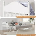 thumbnail image 5 of Senfot Twin Daybed with Trundle,Twin Bed Frame with Pop Up Foldable Trundle Bed, Metal Sofa Bed Frame with Stylish Headboard,Heavy Duty Steel Slats Platform for Living Room,Bedroom,White, 5 of 9