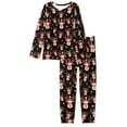 thumbnail image 5 of FOR U DESIGNS Christmas Deer Pjs Sets Long Sleeve Pants Set of 2 Size 6XL Xmas Nightwear for Women Sleepwear Long Crew Neck Tops Ladies Pj Bottoms Soft Loungewear, 5 of 6