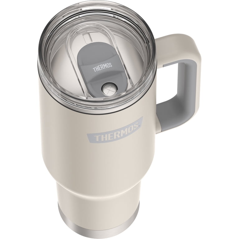 Thermos 40 oz Stainless Steel Cupholder Mug w/ Straw Sandstone