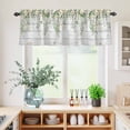 thumbnail image 5 of 3 Piece Kitchen Curtains and Valances Set Watercolor Floral Cafe Curtains 24 Inch Length Spring Flowers Leaves Botanical Wood Grain Valance & Tier Curtain for Living Room Bedroom 54"x18"+27"x24"*2, 5 of 6