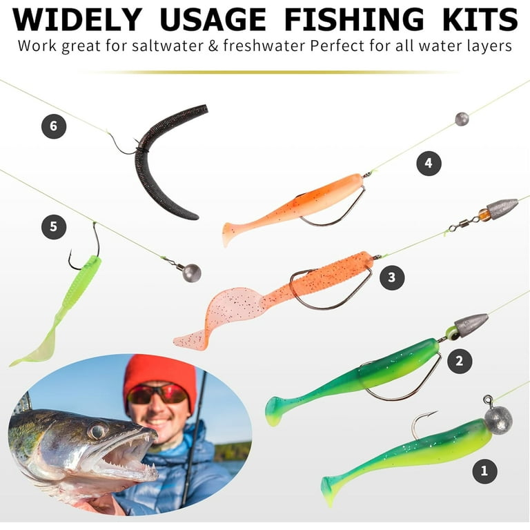 beginner saltwater fishing lure kits TRUSCEND Fishing Lures Accessories Kit with Tackle Box