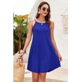 thumbnail image 2 of Jdffashion Robe d'Été pour Femmes Col Licou Sans Manches Mini Robe Décontractée Florale de Plage avec Poches, 2 of 6