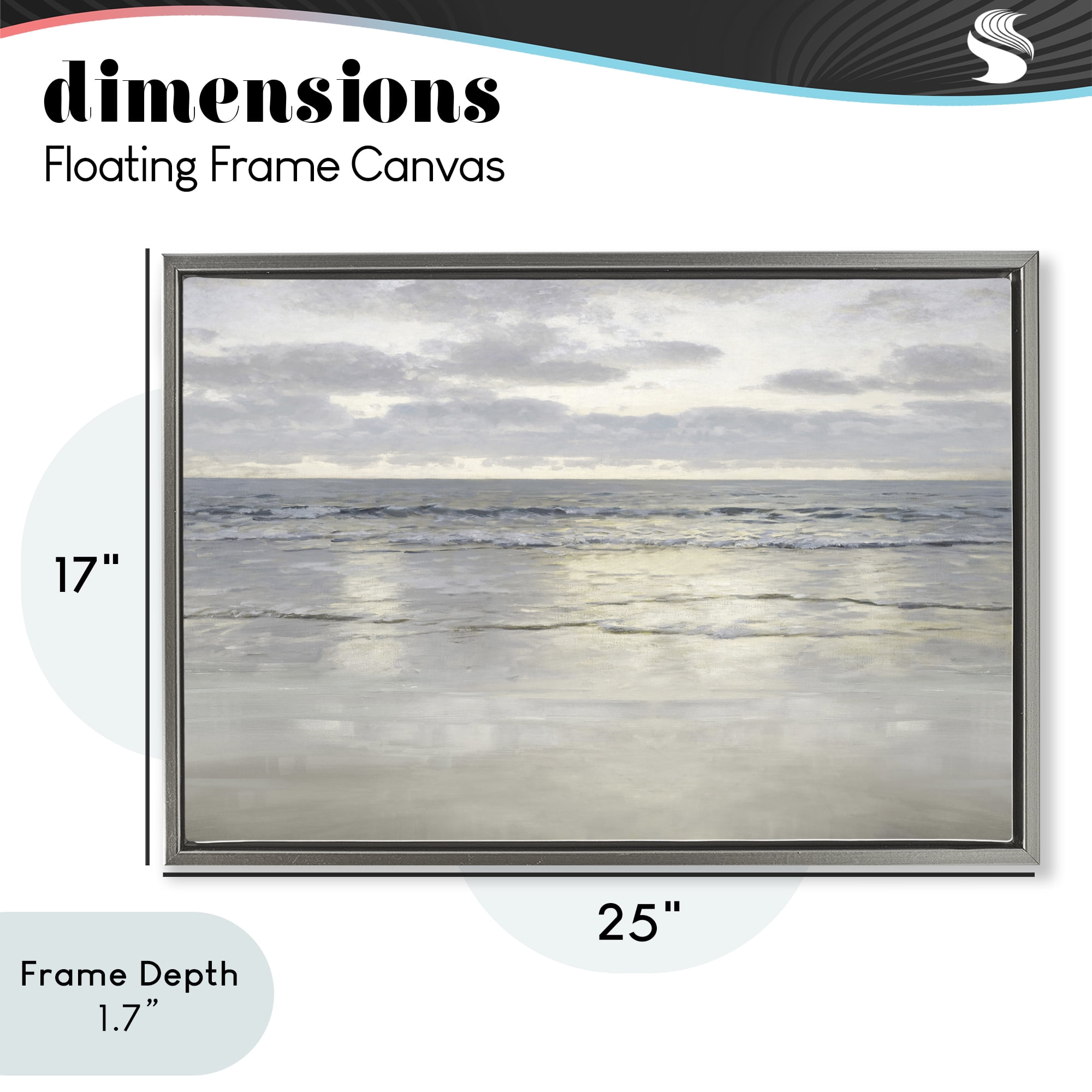 Stupell Industries Sunlight On The Sea Gray Framed Floater Canvas Wall Art, design by Christy McKee